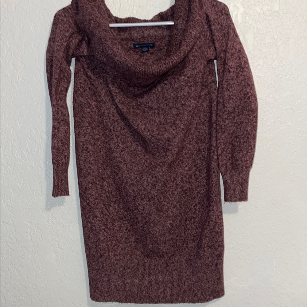 Maroon/burgundy Cowl Neck Tunic Sweater